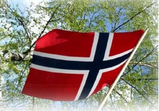 Norsk&nbsp;flagg&nbsp;og&nbsp;bjørk
